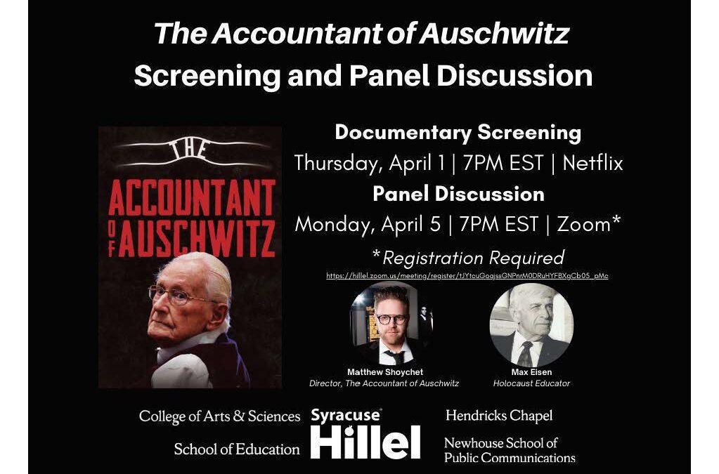 Syracuse Hillel: “The Accountant of Auschwitz”