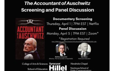 Syracuse Hillel: “The Accountant of Auschwitz”