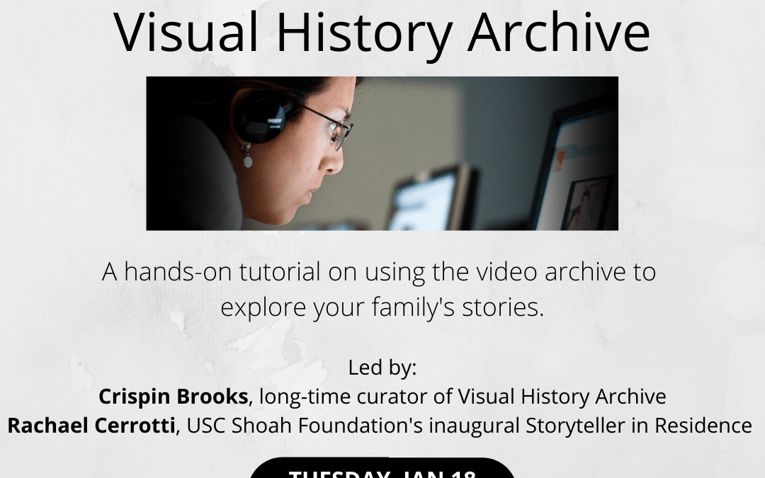 3GNY: “Exploring USC Shoah Foundation’s Visual History Archive” – January 18