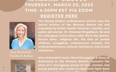 Holocaust Resource Center of Kean University & the Jewish Foundation for the Righteous presents: “Word Smugglers: A Story of Resistance in the Warsaw Ghetto”