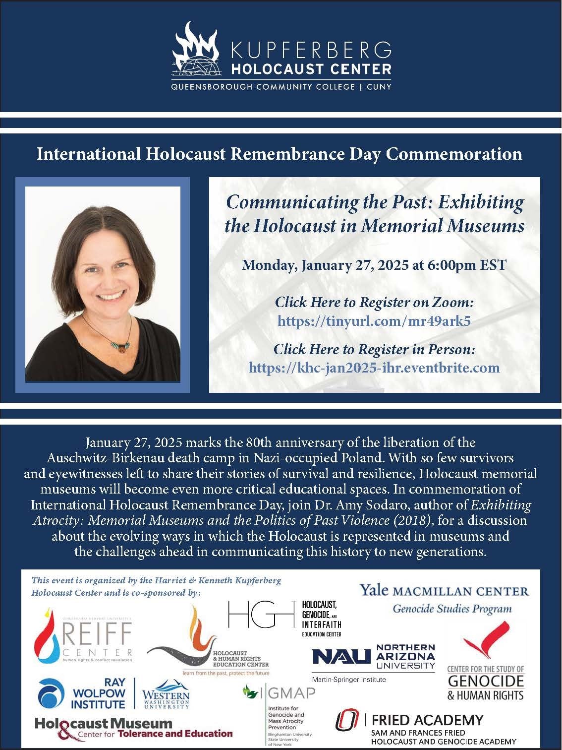 Kupferberg's International Holocaust Remembrance Day Commemoration 1.27 ...